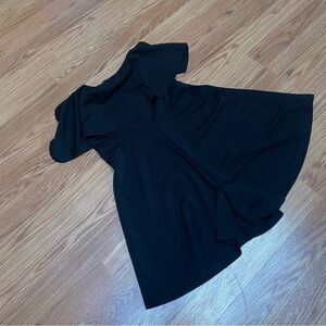 black strapless romper